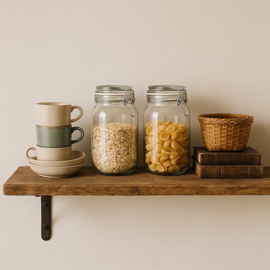 open shelving rustic house