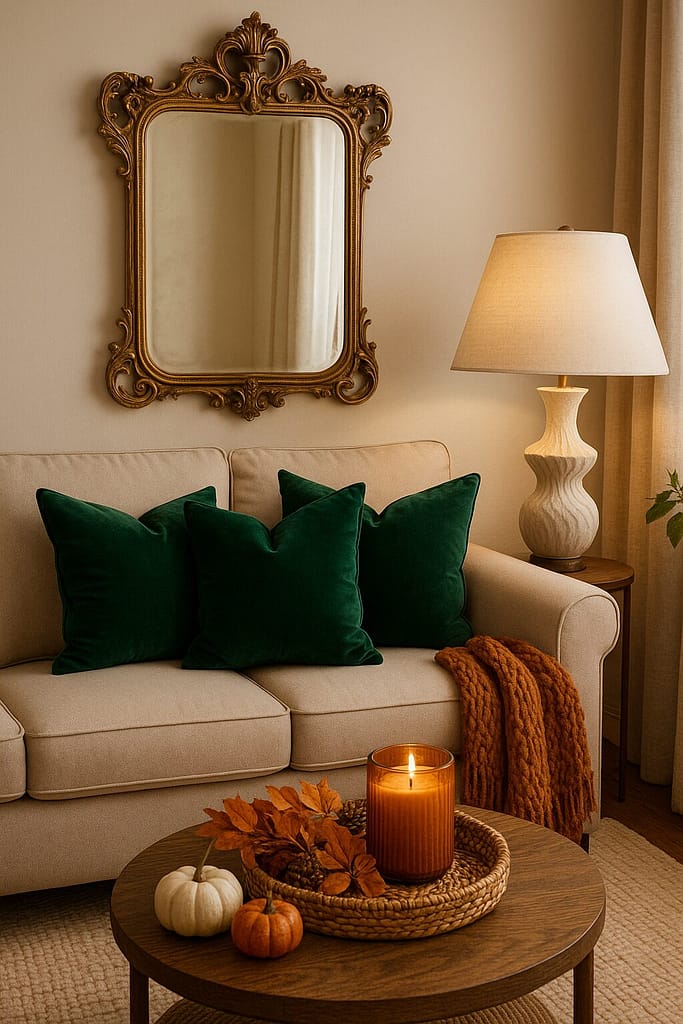 emerald pillow covers living room